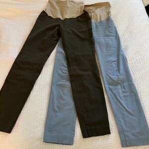 Motherhood dark green and light blue maternity pants
